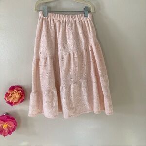 Zara Light Pink Eyelet Skirt